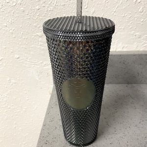 Starbucks tumbler cup, studded black/gold